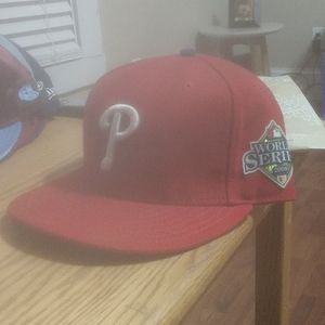 Red Phillies fitted hat